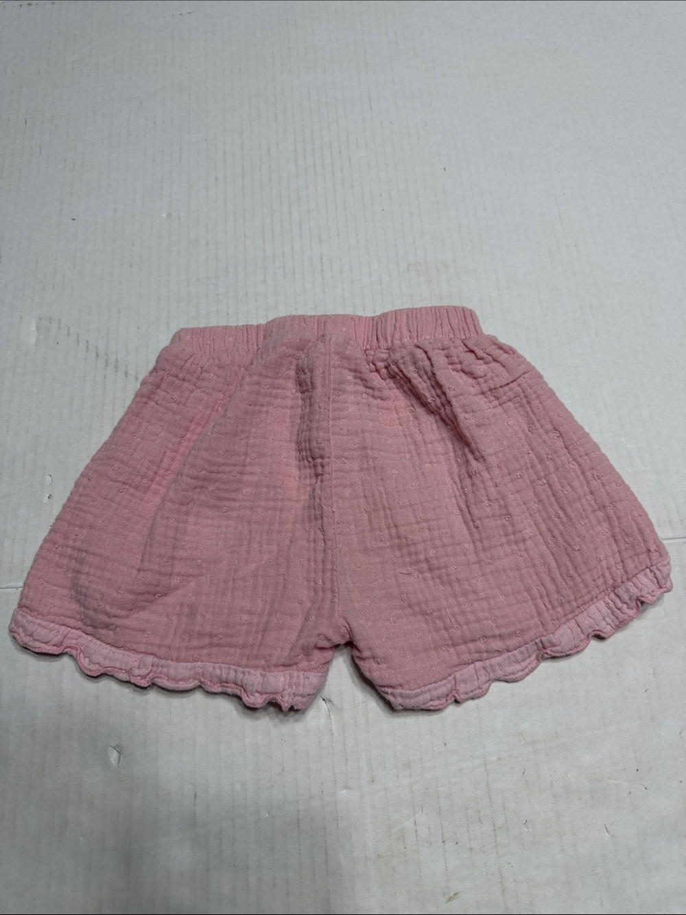 High-Waist Pink Gauze Ruffle Summer Shorts - Picture 8 of 11